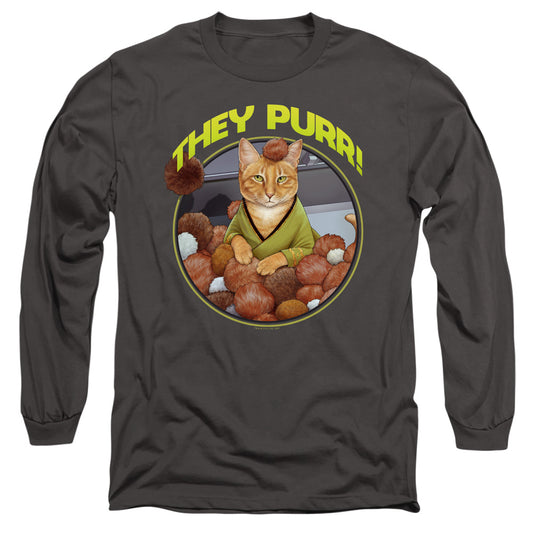 Star Trek The Purr Mens Long Sleeve Shirt Charcoal Officially Licensed