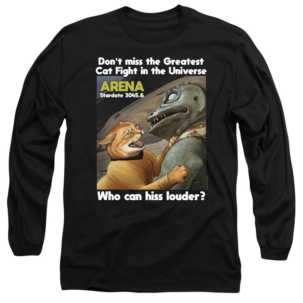 Star Trek Cat Fight Mens Long Sleeve Shirt Black Officially Licensed