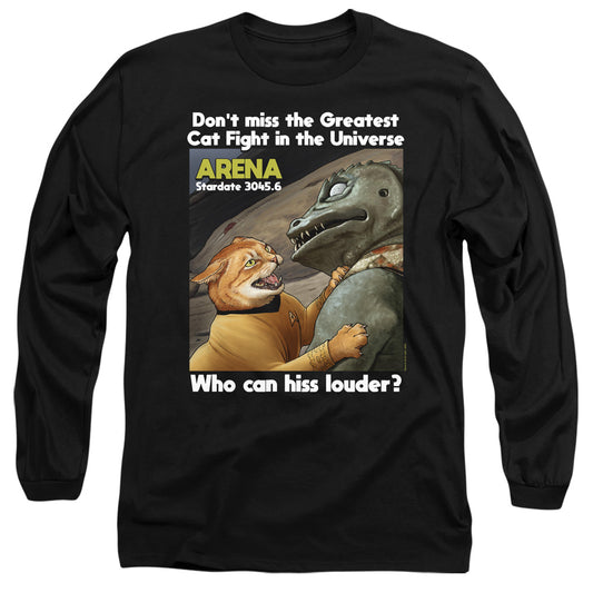 Star Trek Cat Fight Mens Long Sleeve Shirt Black Officially Licensed