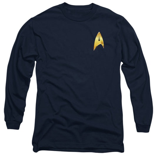 Star Trek Discovery Command Badge Mens Long Sleeve Shirt Navy Officially Licensed