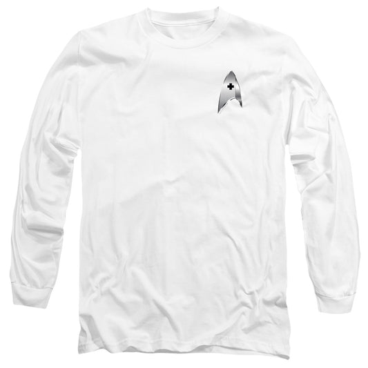 Star Trek Discovery Medical Badge Mens Long Sleeve Shirt White Officially Licensed