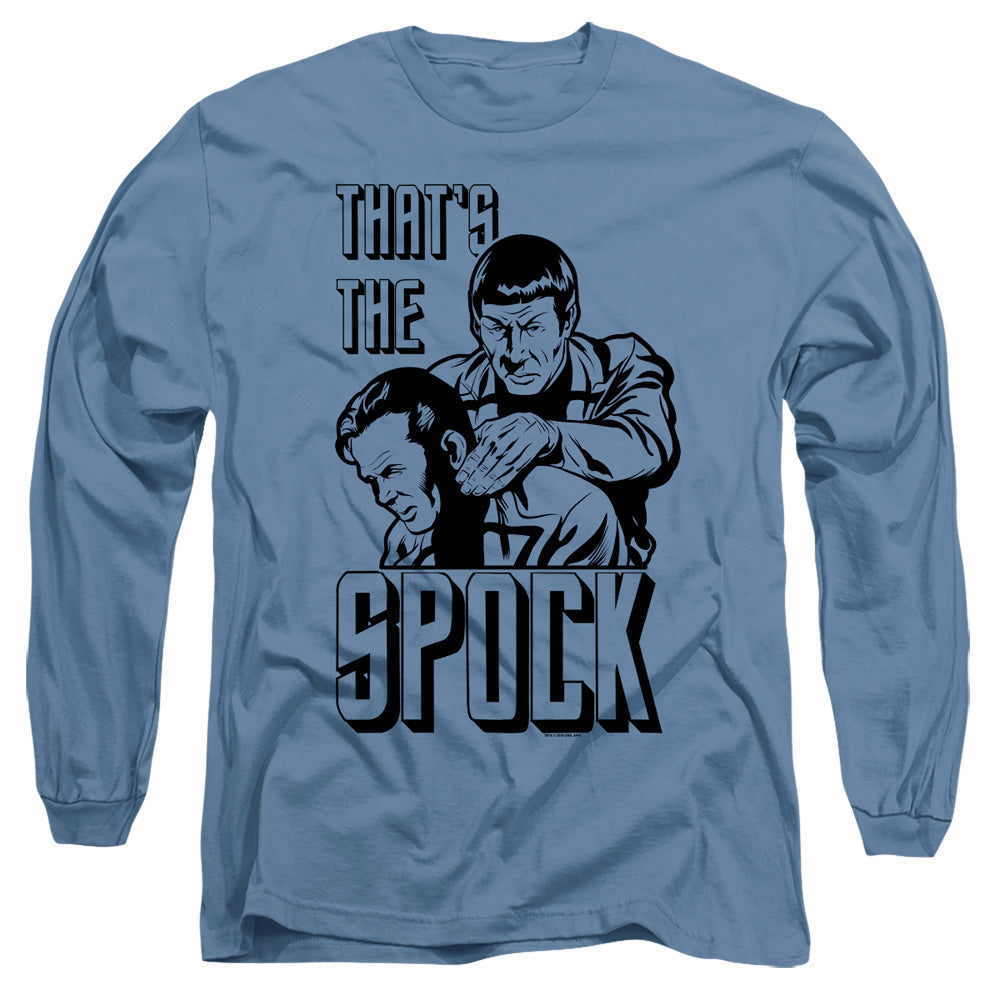 Star Trek Thats The Spock Mens Long Sleeve Shirt Carolina Blue Officially Licensed