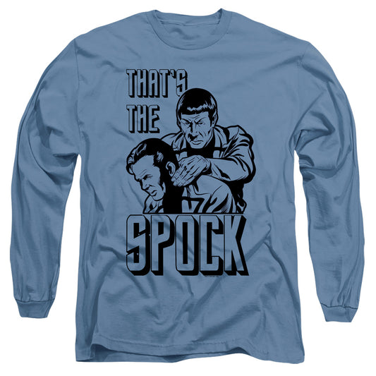Star Trek Thats The Spock Mens Long Sleeve Shirt Carolina Blue Officially Licensed