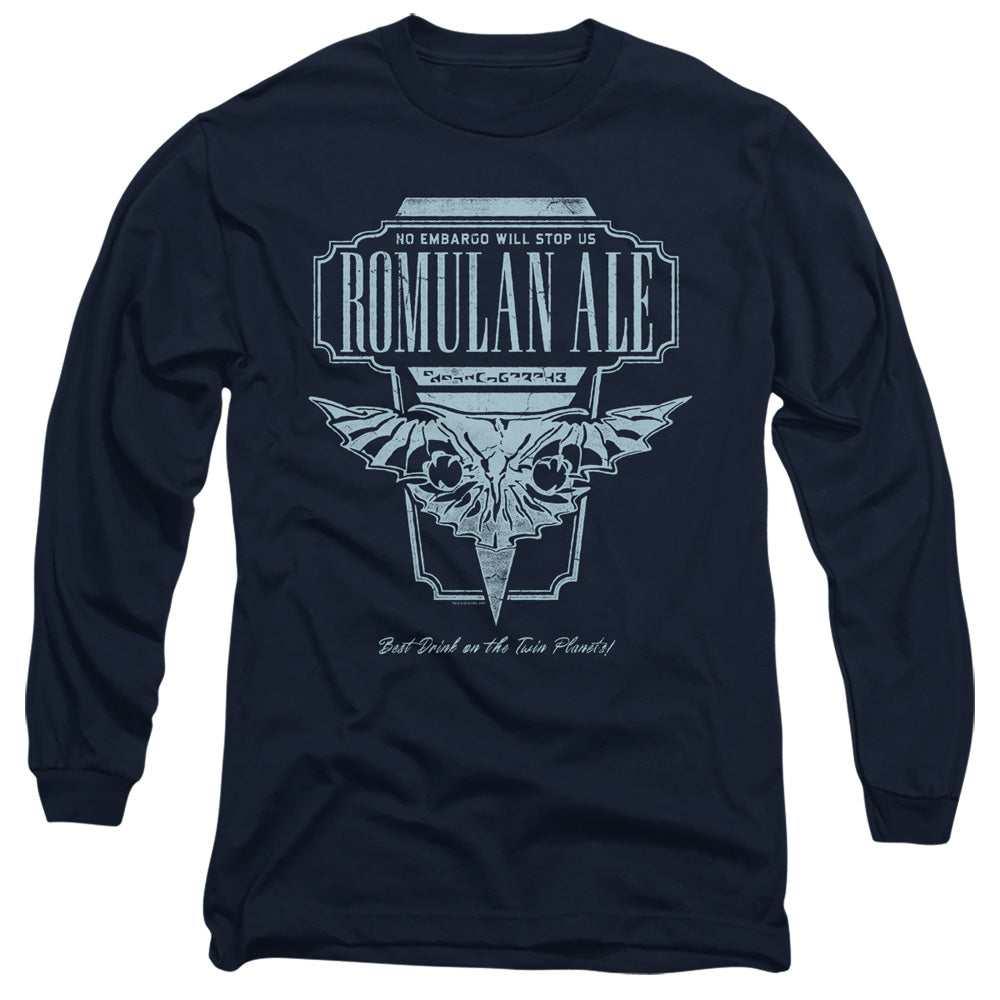 Star Trek The Next Generation Romulan Ale Mens Long Sleeve Shirt Navy Officially Licensed