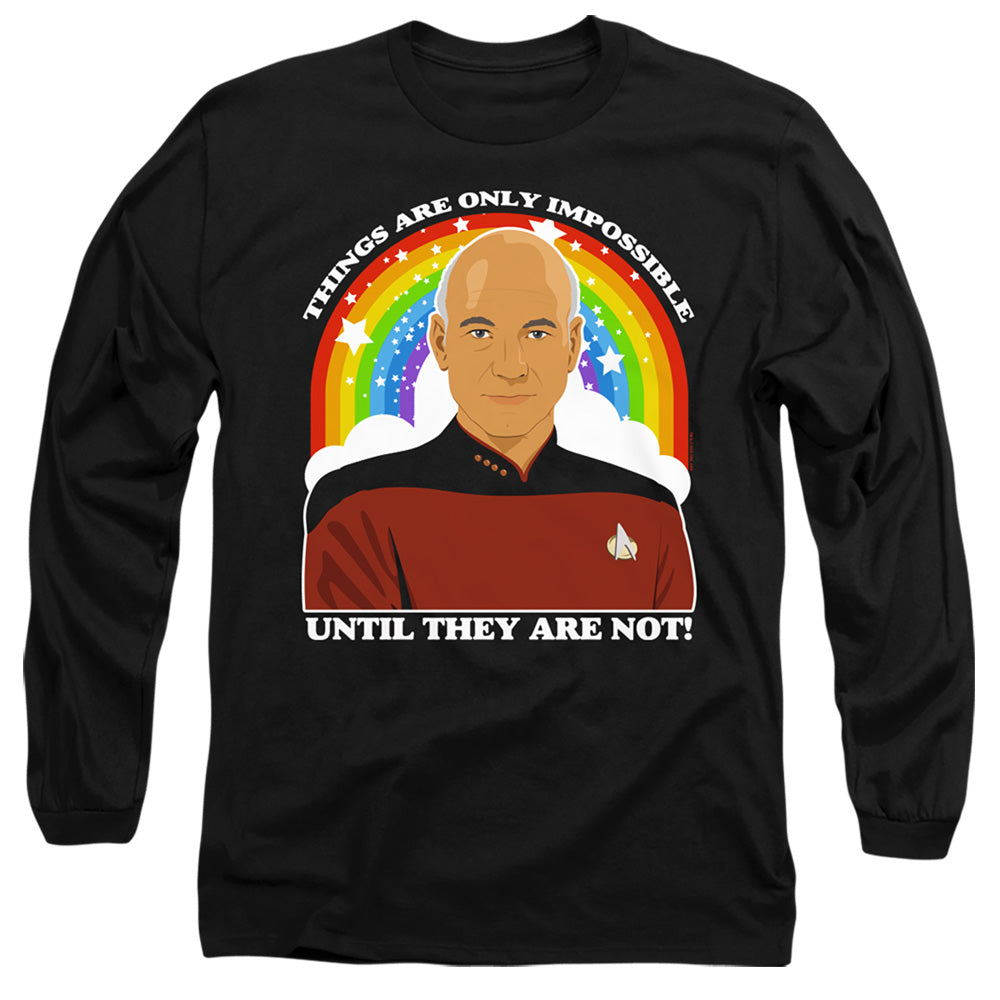 Star Trek The Next Generation Impossible Mens Long Sleeve Shirt Black Officially Licensed