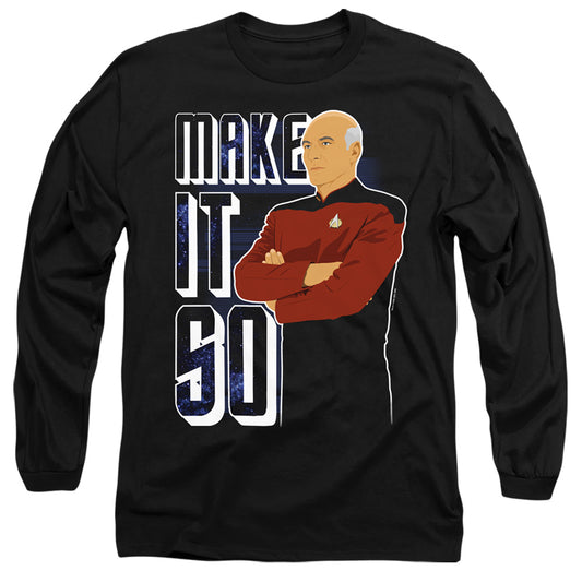 Star Trek The Next Generation Make It So Mens Long Sleeve Shirt Black Officially Licensed