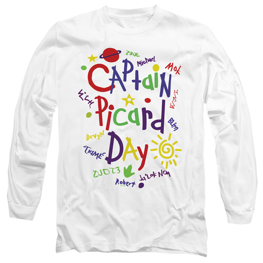 Star Trek Picard Picard Day Mens Long Sleeve Shirt White Officially Licensed