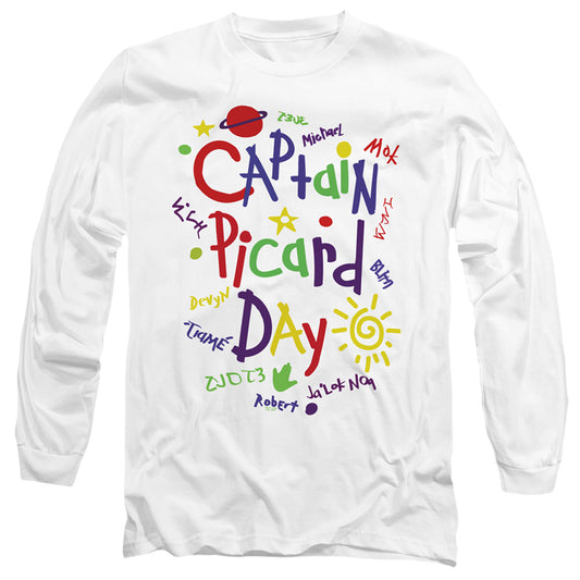 Star Trek Picard Picard Day Mens Long Sleeve Shirt White Officially Licensed
