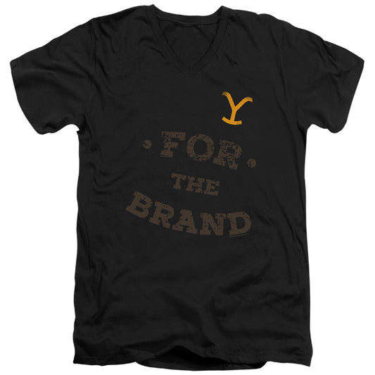 Yellowstone For The Brand Mens Slim Fit V-Neck T Shirt Black