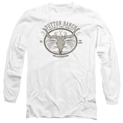 Yellowstone Dutton Ranch Mens Long Sleeve Shirt White Officially Licensed