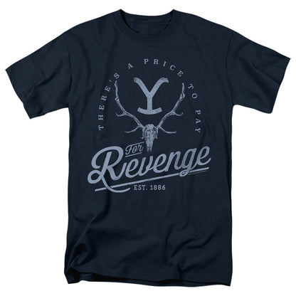 Yellowstone Revenge Skull Mens T Shirt Navy
