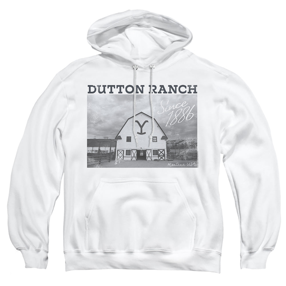 Yellowstone Dutton Barn Mens Hoodie White