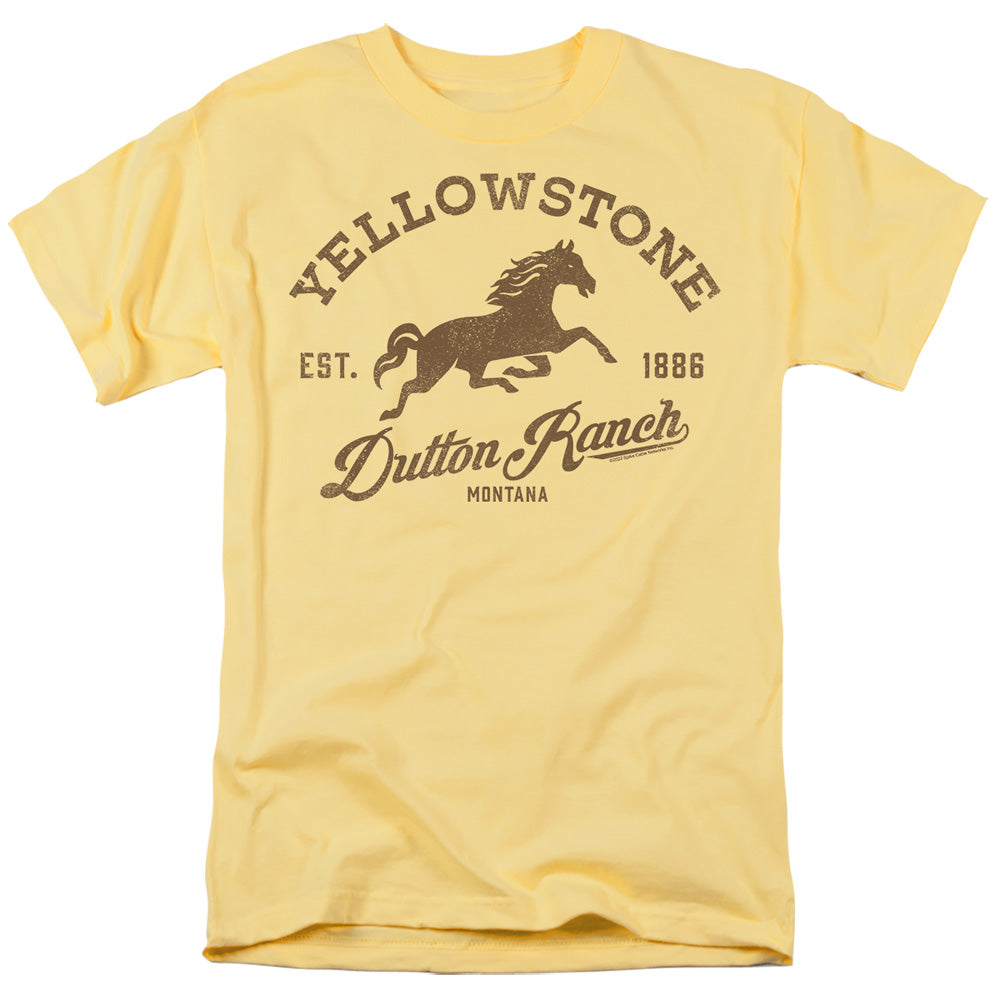 Yellowstone Dutton Ranch Horse Mens T Shirt Banana