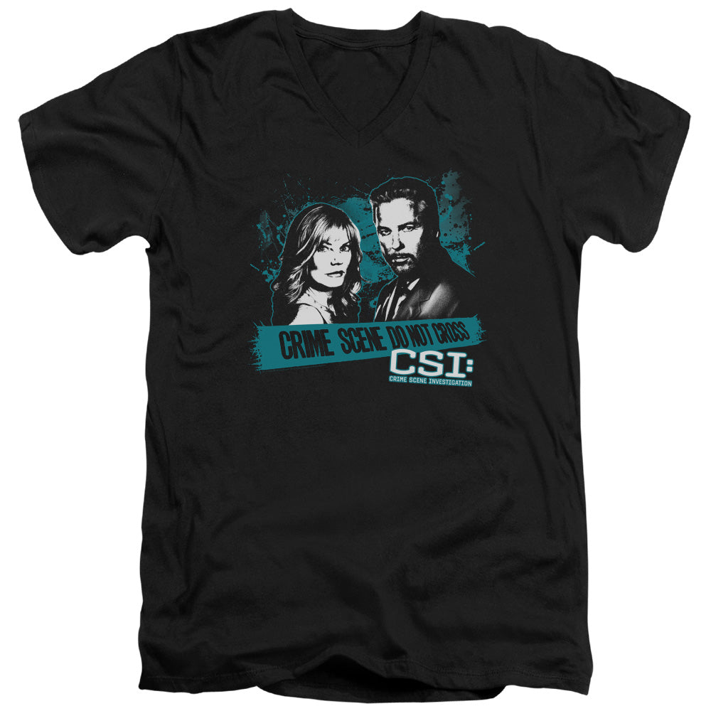 Csi Cross the Line Mens Slim Fit V-Neck T Shirt Black