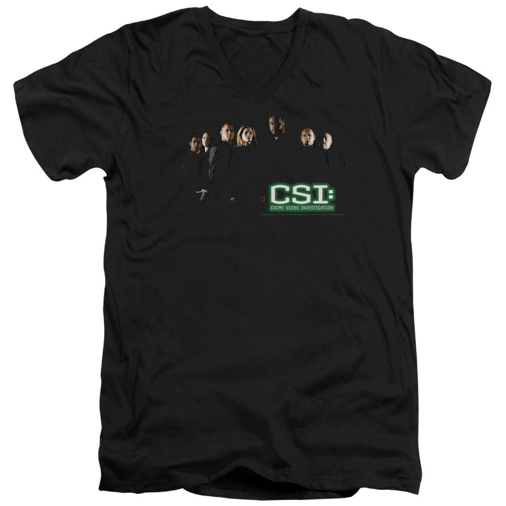 Csi Shadow Cast Mens Slim Fit V-Neck T Shirt Black