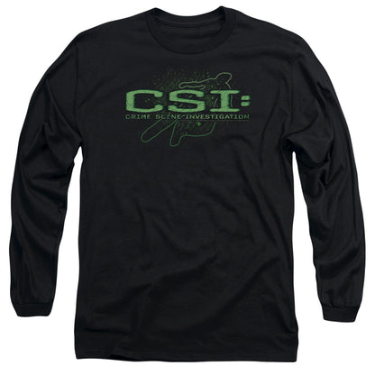 Csi Sketchy Shadow Mens Long Sleeve Shirt Black Officially Licensed