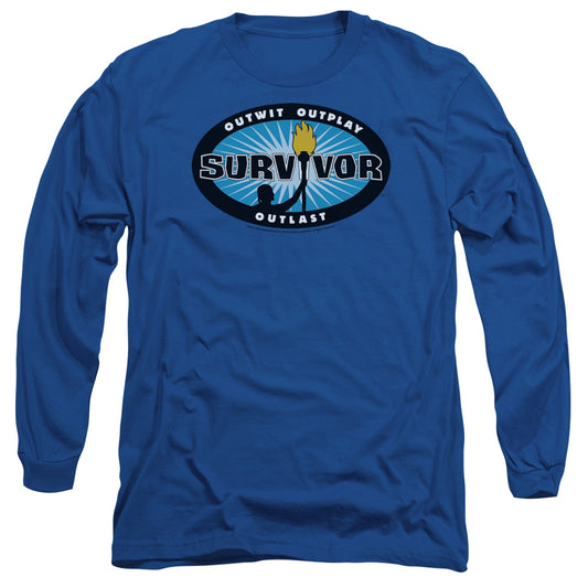 Survivor Blue Burst Mens Long Sleeve Shirt Royal Officially Licensed