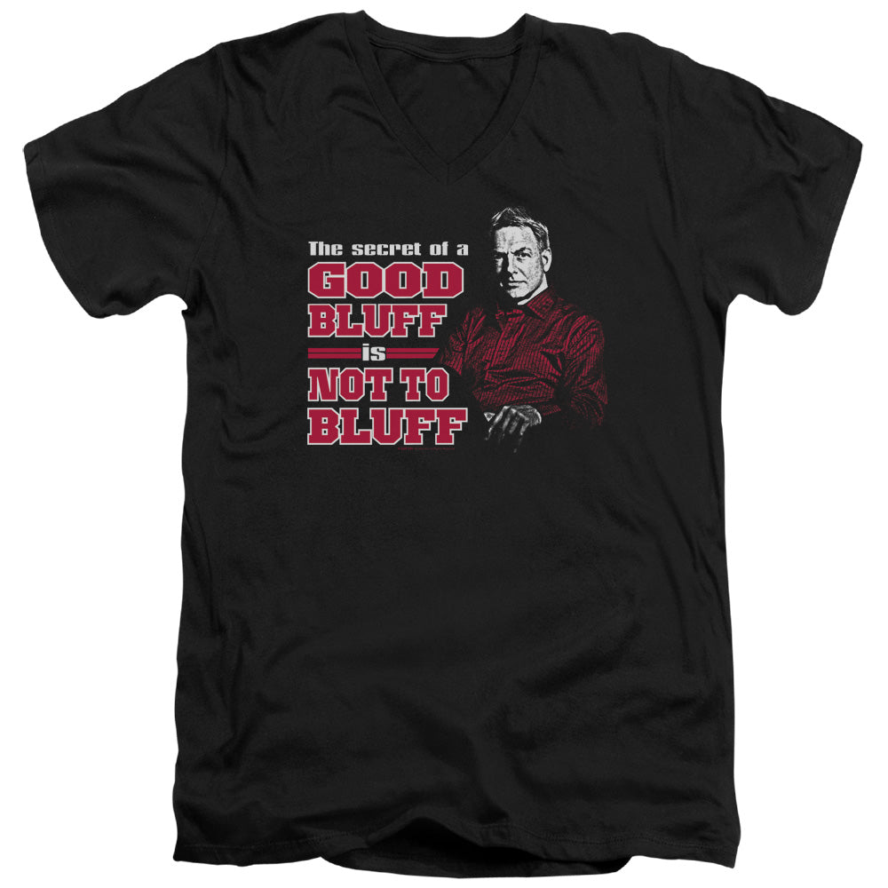 Ncis No Bluffing Mens Slim Fit V-Neck T Shirt Black