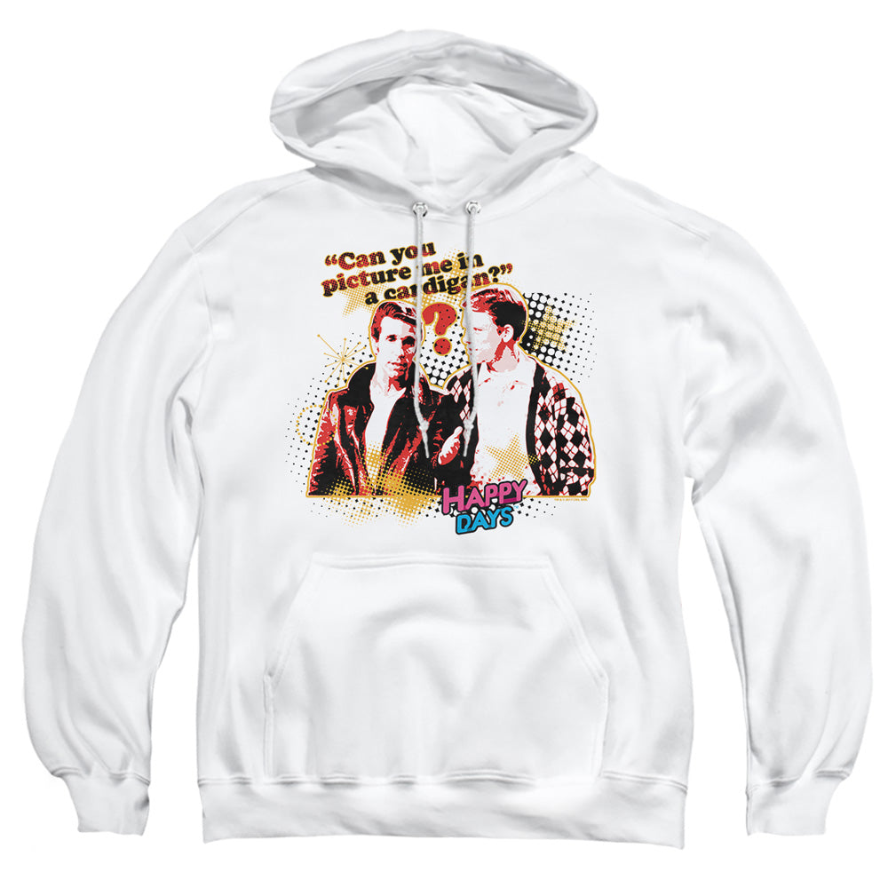 Happy Days No Cardigans Mens Hoodie White