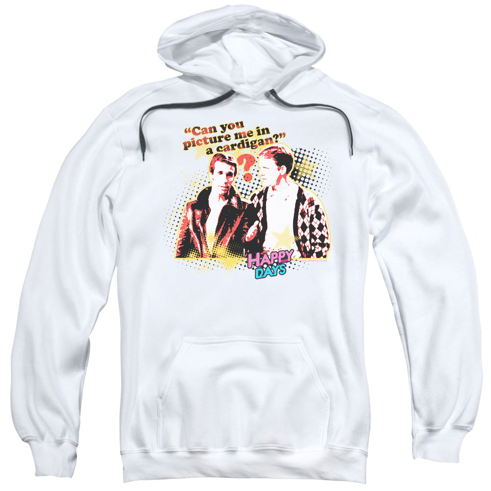 Happy Days No Cardigans Mens Hoodie White