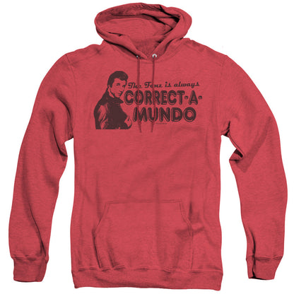 Happy Days Correct A Mundo Heather Mens Hoodie Red