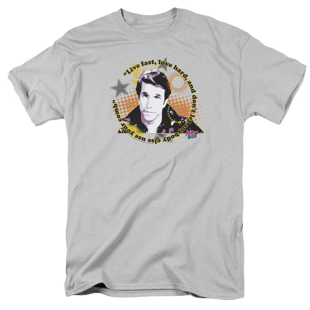 Happy Days Words To Live By Mens T Shirt Silver