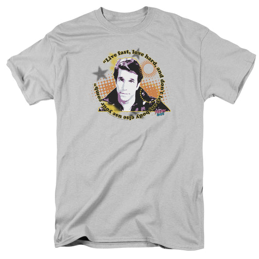 Happy Days Words To Live By Mens T Shirt Silver
