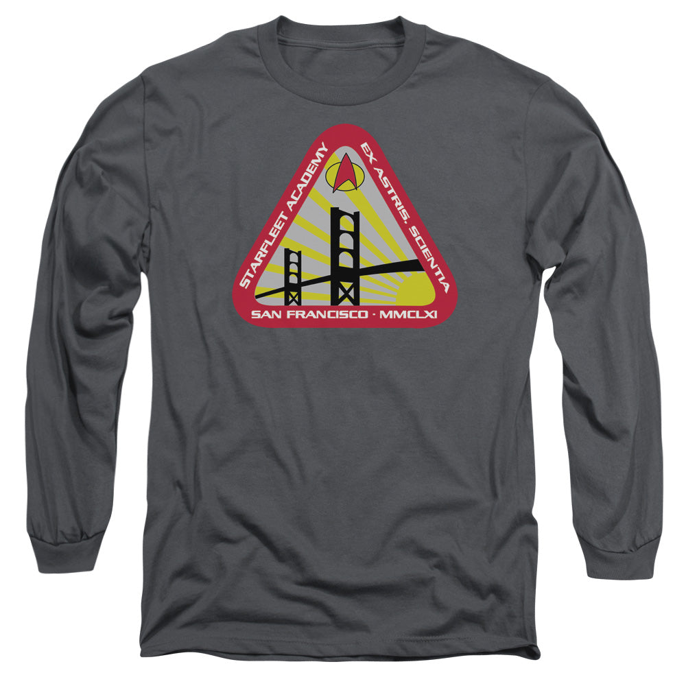 Star Trek Starfleet Academy Mens Long Sleeve Shirt Charcoal Officially Licensed
