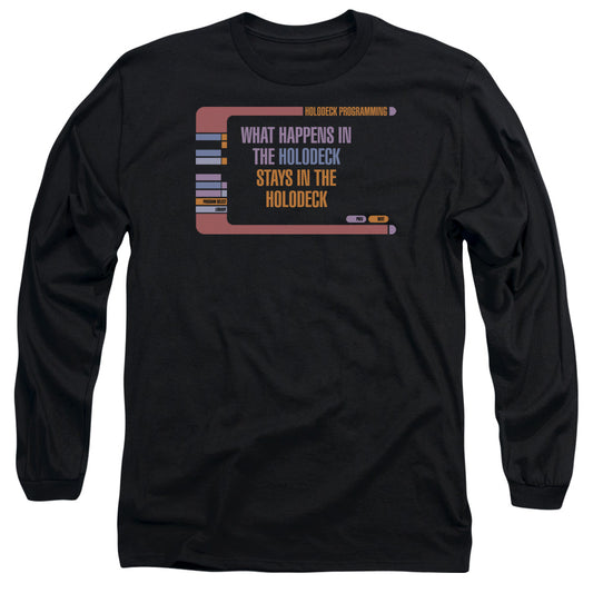 Star Trek Holodeck Secrets Mens Long Sleeve Shirt Black Officially Licensed