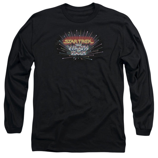 Star Trek Khan Logo Mens Long Sleeve Shirt Black Officially Licensed