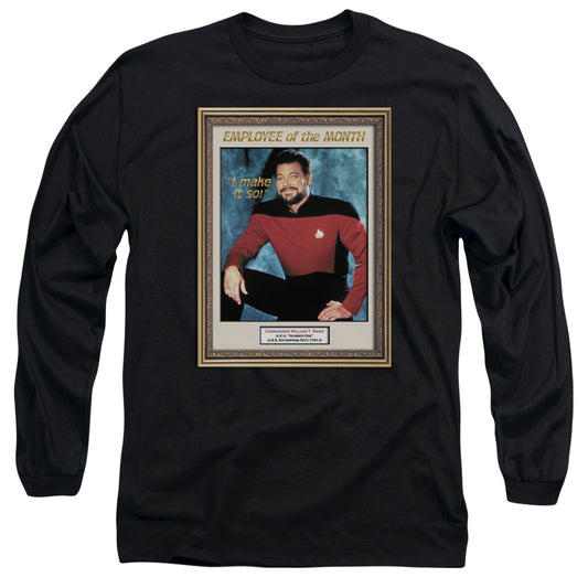 Star Trek Employee Of Month Mens Long Sleeve Shirt Black Officially Licensed