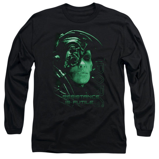Star Trek Resistance Is Futile Mens Long Sleeve Shirt Black Officially Licensed