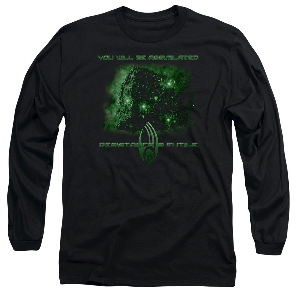 Star Trek Assimilate Mens Long Sleeve Shirt Black Officially Licensed
