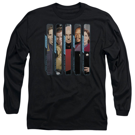 Star Trek The Captains Mens Long Sleeve Shirt Black Officially Licensed