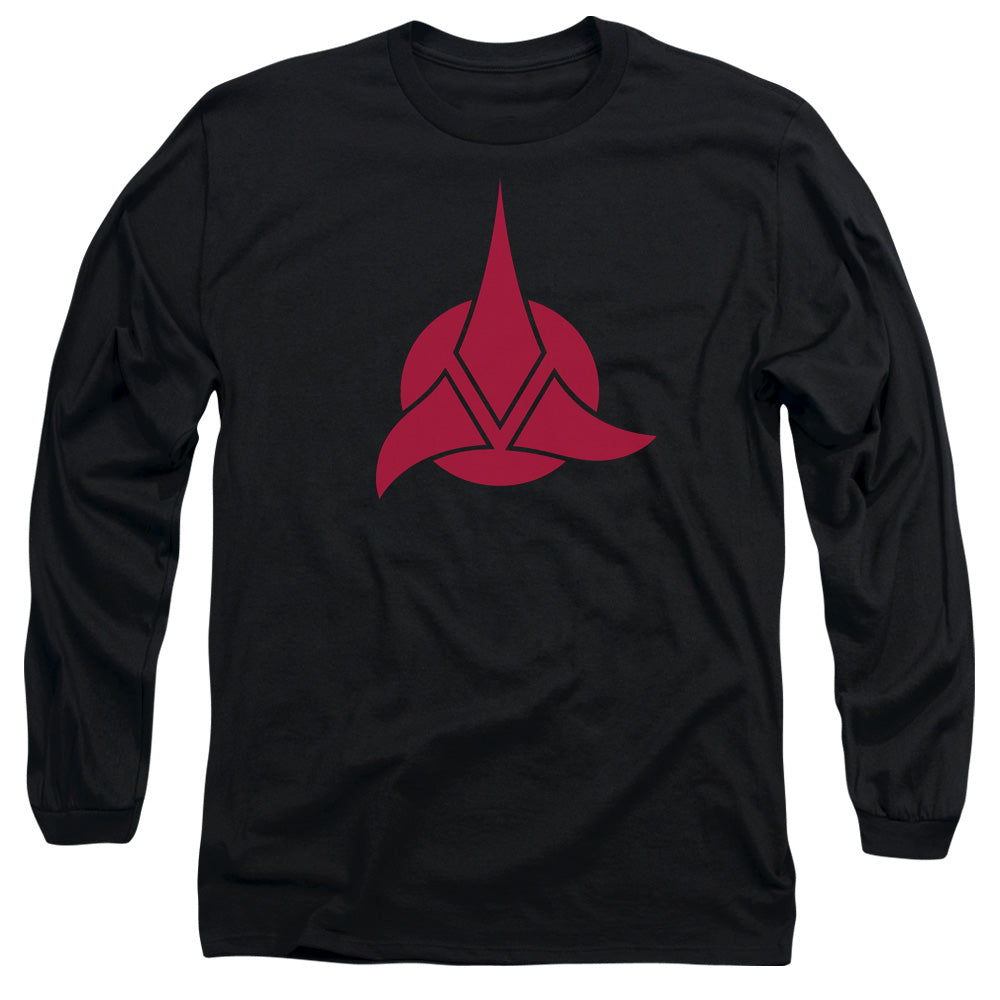 Star Trek Klingon Logo Mens Long Sleeve Shirt Black Officially Licensed