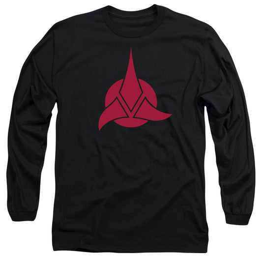 Star Trek Klingon Logo Mens Long Sleeve Shirt Black Officially Licensed