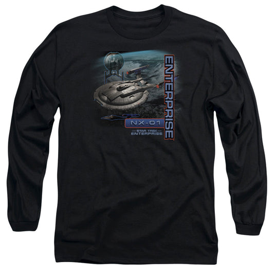 Star Trek Enterprise Nx 01 Mens Long Sleeve Shirt Black Officially Licensed