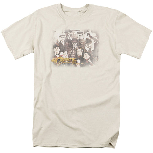Cheers Opening Distressed Mens T Shirt Cream