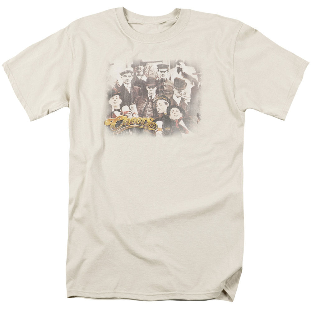 Cheers Opening Distressed Mens T Shirt Cream