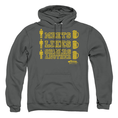 Cheers Man Meets Beer Mens Hoodie Charcoal