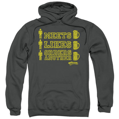 Cheers Man Meets Beer Mens Hoodie Charcoal