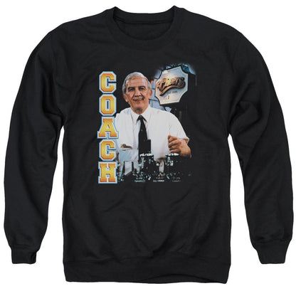 Cheers Coach Mens Crewneck Sweatshirt Black Officially Licensed