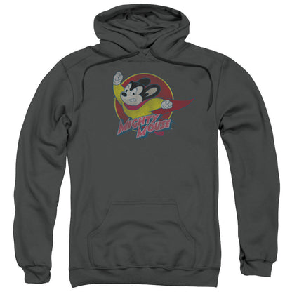 Mighty Mouse Mighty Circle Mens Hoodie Charcoal