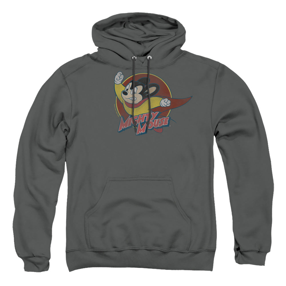 Mighty Mouse Mighty Circle Mens Hoodie Charcoal