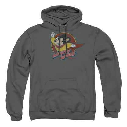 Mighty Mouse Mighty Circle Mens Hoodie Charcoal