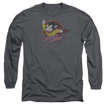 Mighty Mouse Mighty Circle Mens Long Sleeve Shirt Charcoal