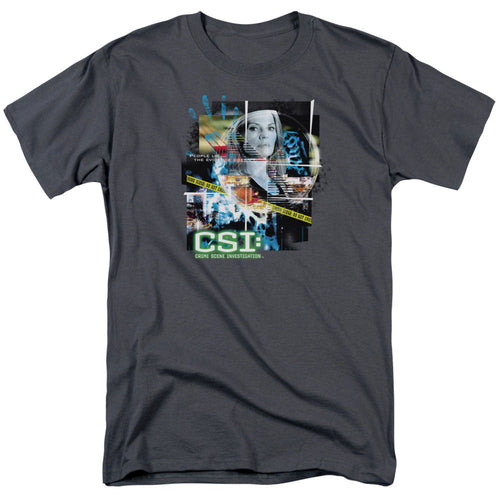 Csi Evidence Collage Mens T Shirt Charcoal