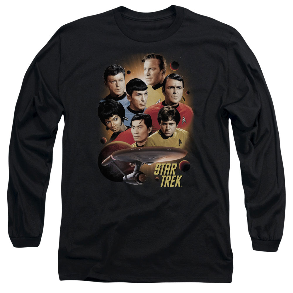 Star Trek Heart Of The Enterprise Mens Long Sleeve Shirt Black Officially Licensed