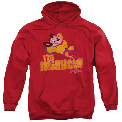 Mighty Mouse I'M Mighty Mens Hoodie Red