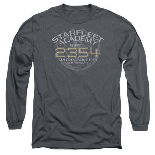 Star Trek Sisko Graduation Mens Long Sleeve Shirt Charcoal Officially Licensed